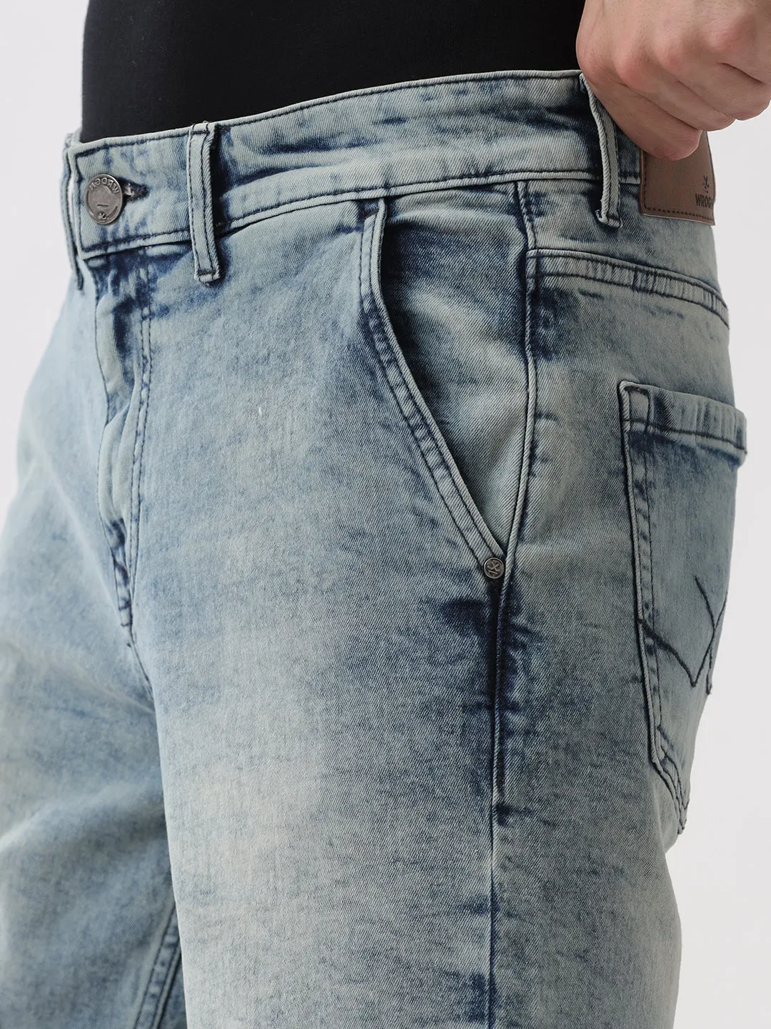 Ripped Medstone Denim Shorts sold by Wrogn product image thumbnail 4