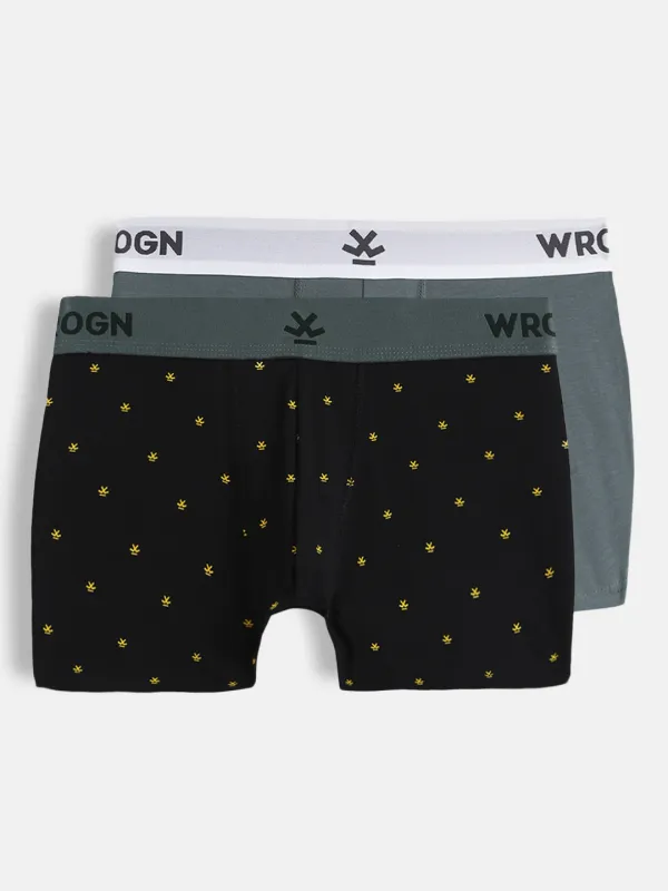 Soft Cotton Solid & Print 2-Pack Trunks sold by Wrogn