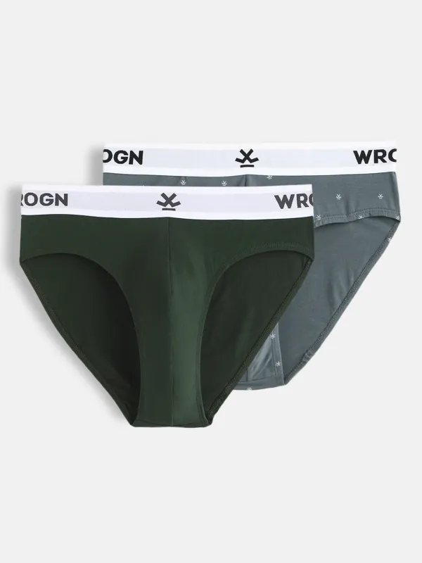 Soft Cotton Solid & Print 2-Pack Briefs sold by Wrogn