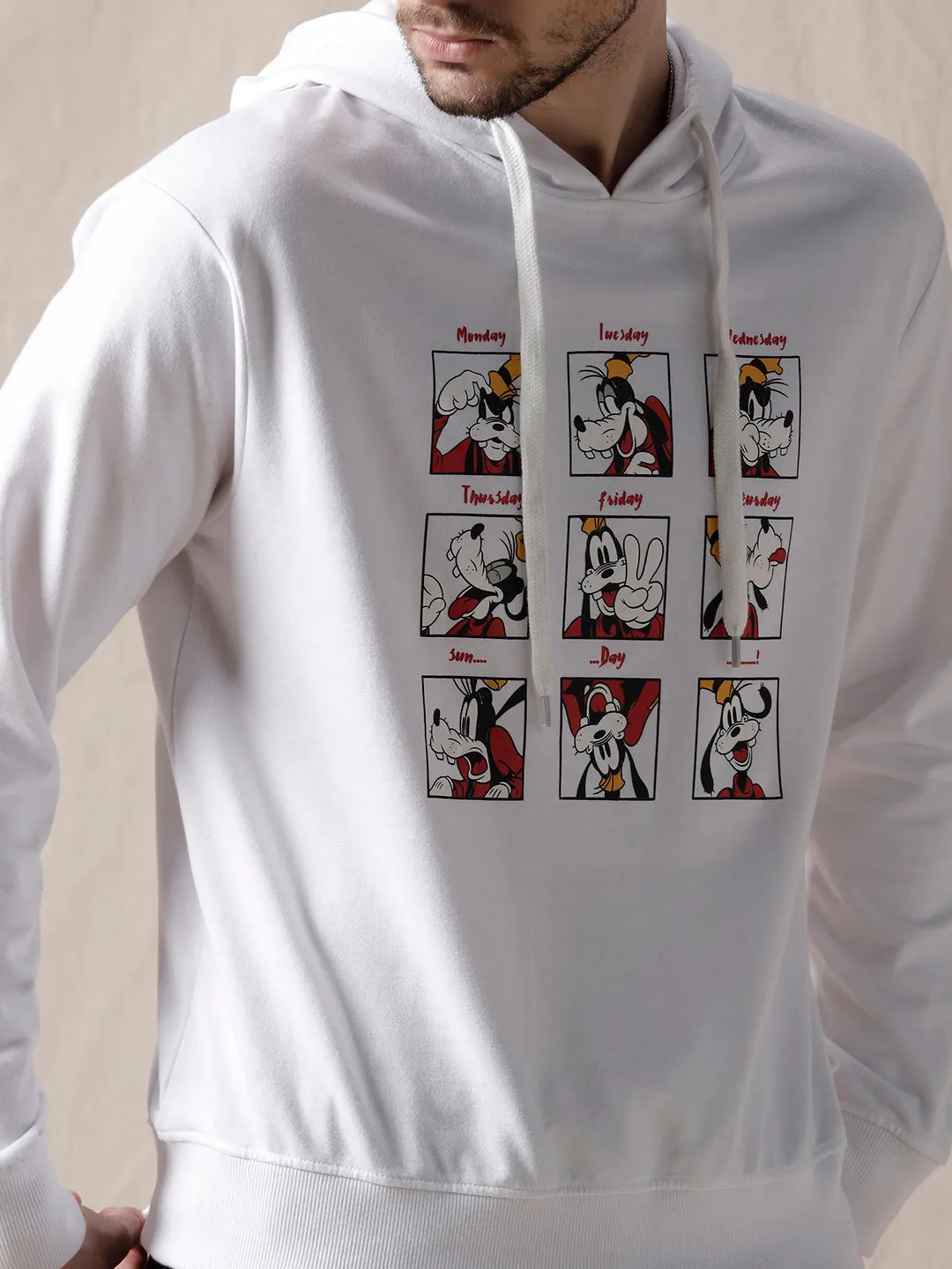 White Goofy Montage Hoodie sold by Wrogn product image thumbnail 5