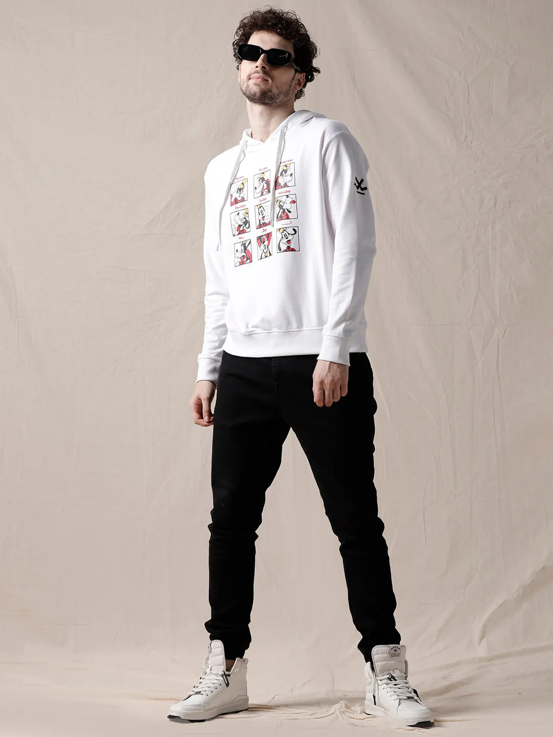 White Goofy Montage Hoodie sold by Wrogn product image thumbnail 2