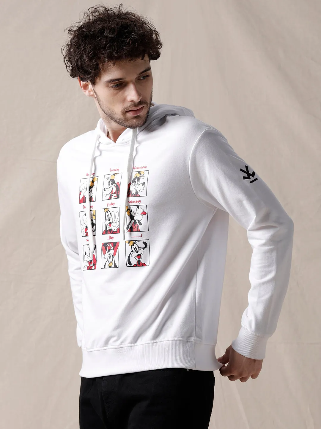 White Goofy Montage Hoodie sold by Wrogn product image thumbnail 4