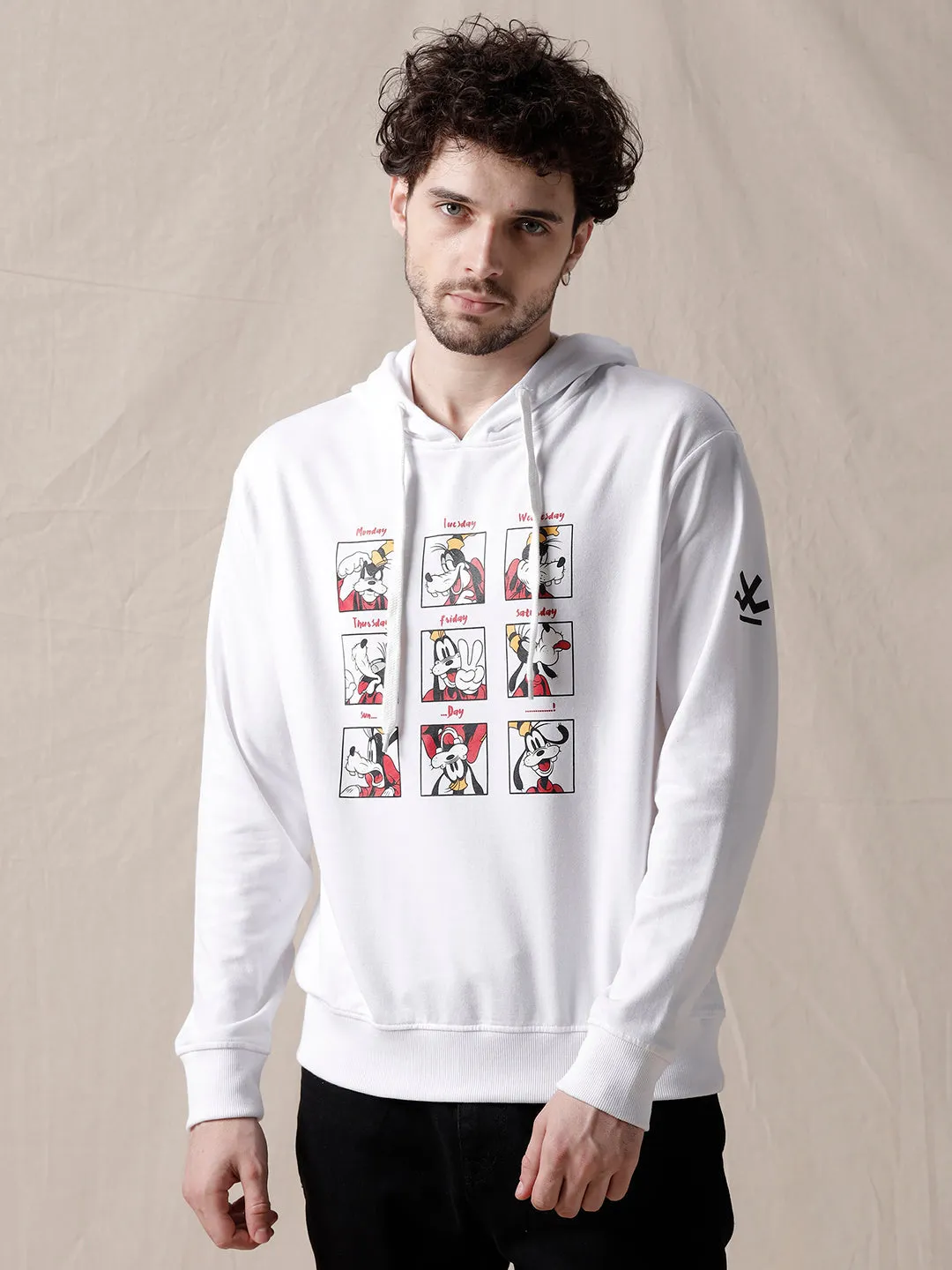 White Goofy Montage Hoodie sold by Wrogn