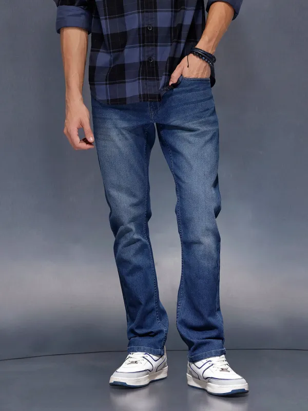 Men’s timeless blue straight-fit denim | Med Stone sold by Wrogn