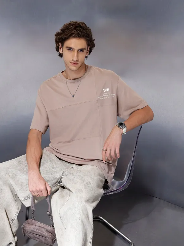 Men’s Soft Panelled Street Tee | Brown sold by Wrogn