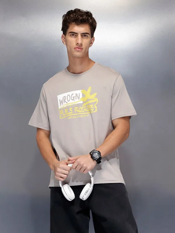 Men’sregular fit printed t-shirt | Grey sold by Wrogn