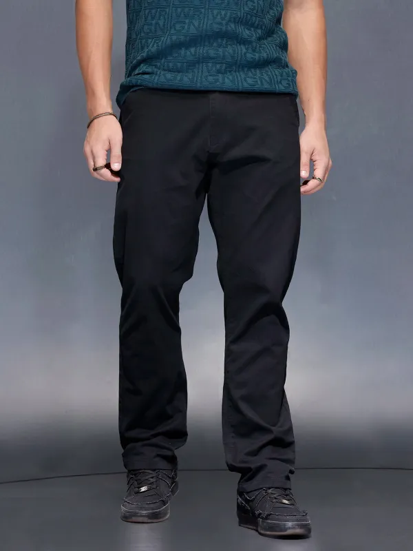 Everyday cotton trousers | Black sold by Wrogn