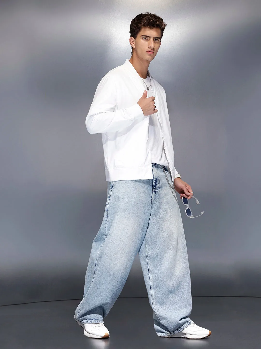 Lightweight classic bomber Jacket | White sold by Wrogn product image thumbnail 2