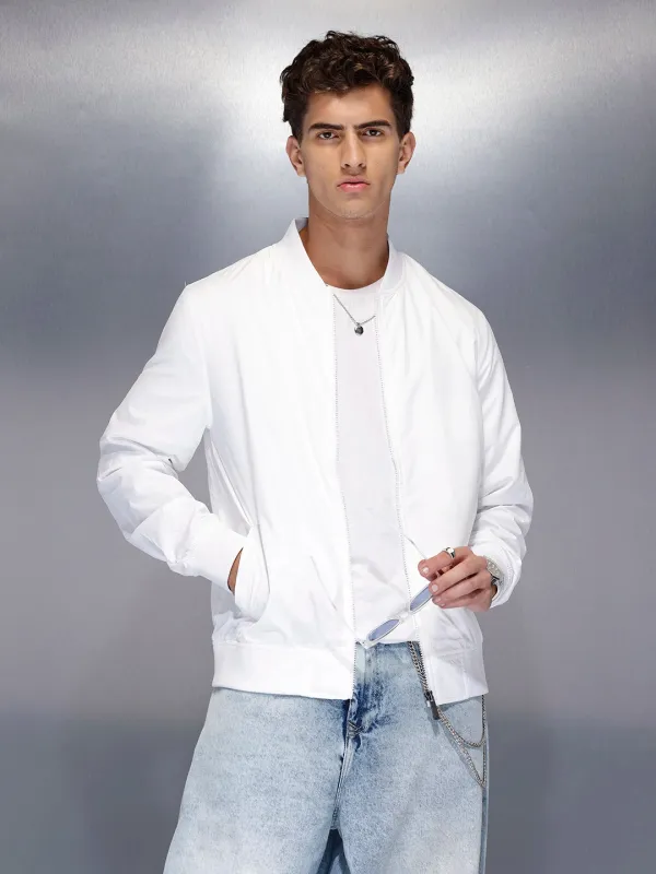 Lightweight classic bomber Jacket | White sold by Wrogn