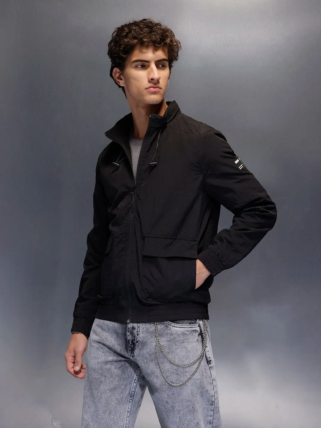 HighNeck Utility Jacket | Black sold by Wrogn product image thumbnail 4