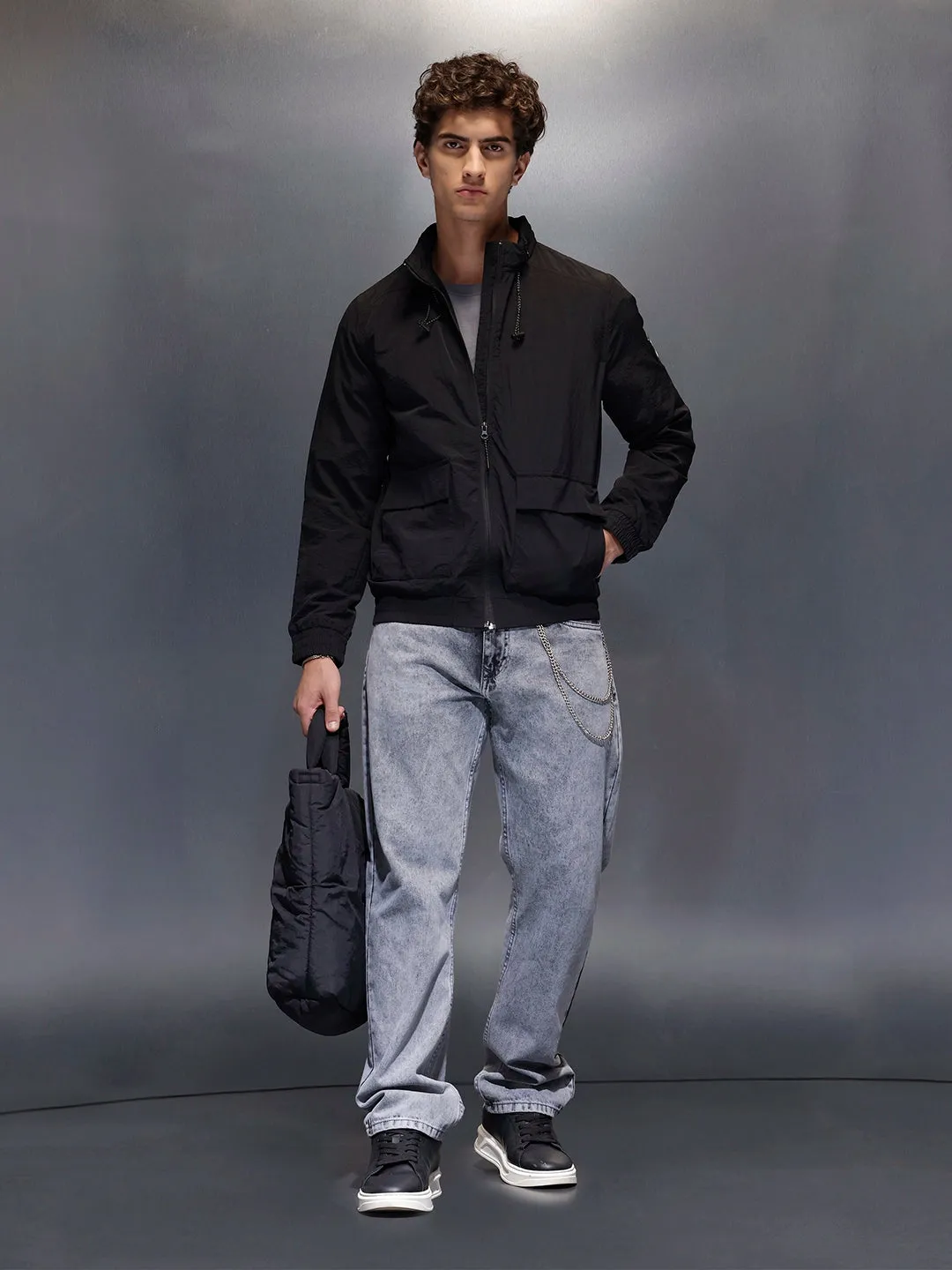 HighNeck Utility Jacket | Black sold by Wrogn product image thumbnail 2