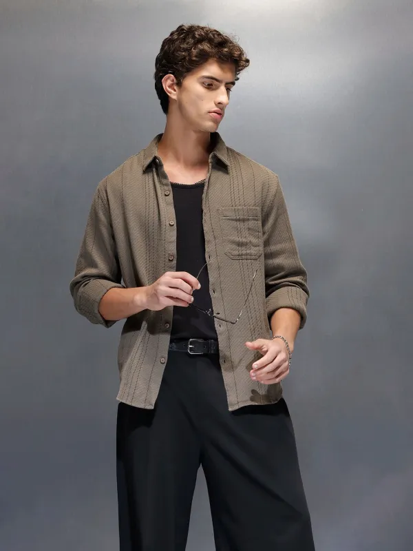 Men's Comfort Fit Casual Shirt  |  Grey sold by Wrogn