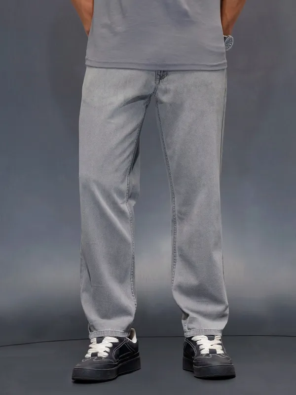 Men's casual anti fit jeans  | Grey sold by Wrogn