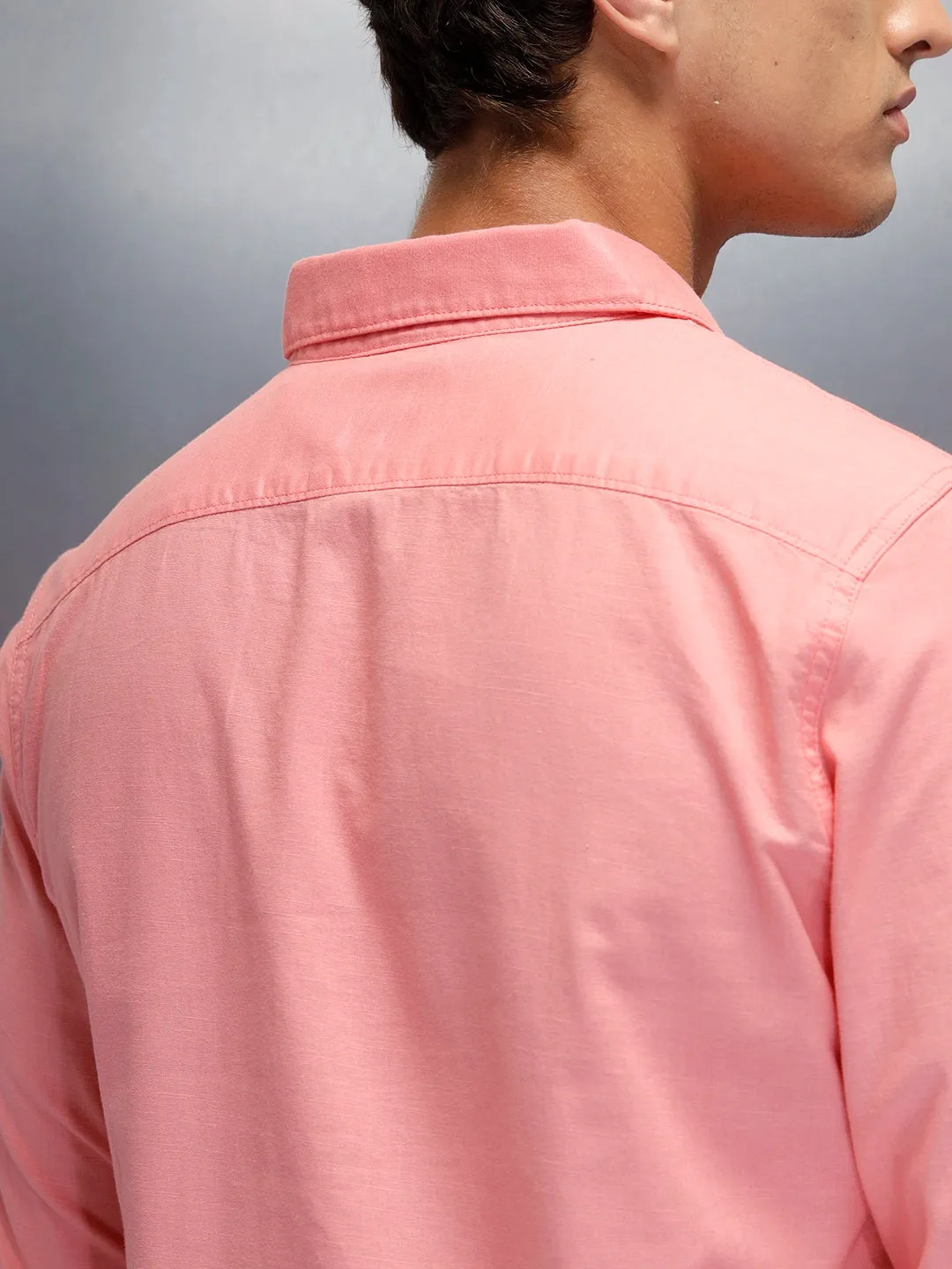 Men's casual slim fit shirt | Pink sold by Wrogn product image thumbnail 5