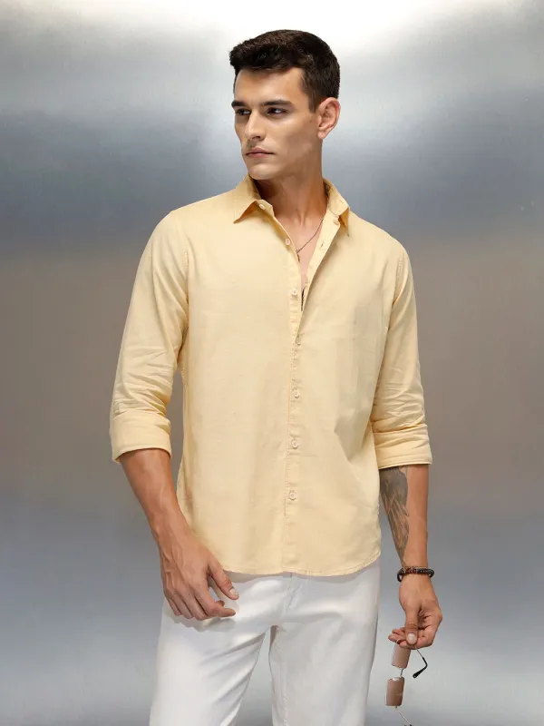 Men's Casual Regular Fit Shirt | Khaki sold by Wrogn