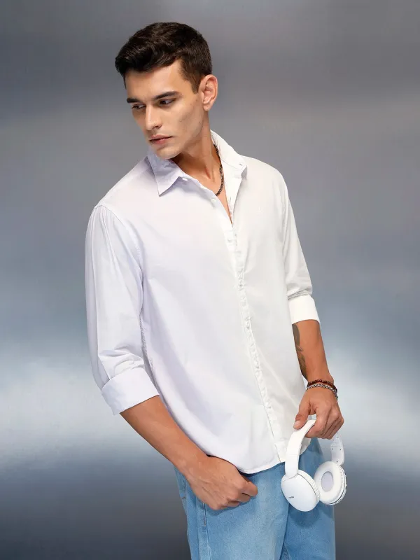 Men's Casual Comfort Fit Shirt | White sold by Wrogn