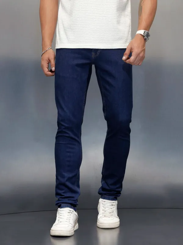 Men's Casual Slim Fit Jeans | Blue sold by Wrogn