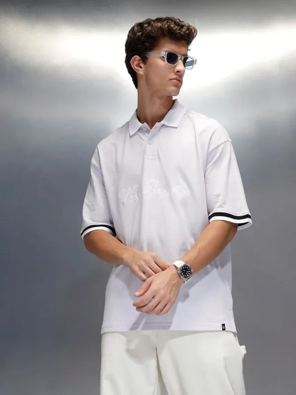 Men's casual embroidered polo t-shirt | Purple sold by Wrogn