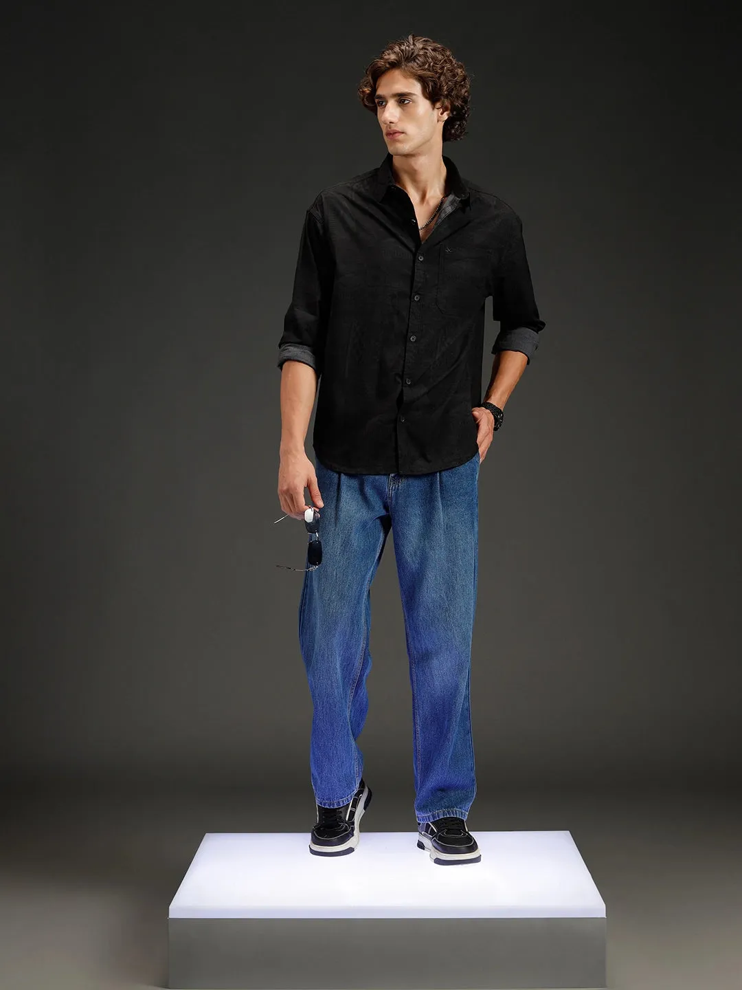 Men's casual oversized fit shirt | Grey sold by Wrogn product image thumbnail 2