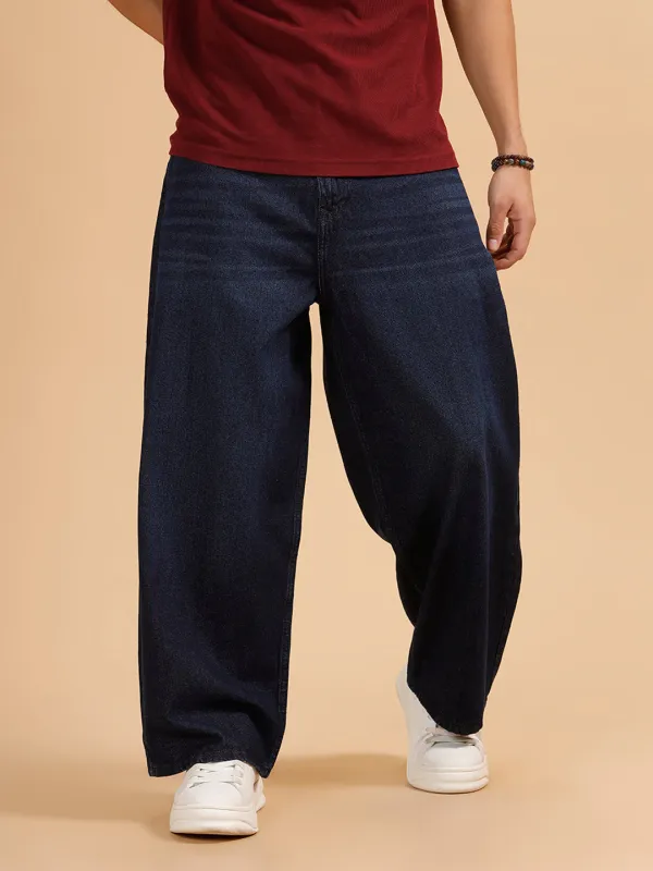 Casual Baggy Fit Jeans | Dark Blue sold by Wrogn