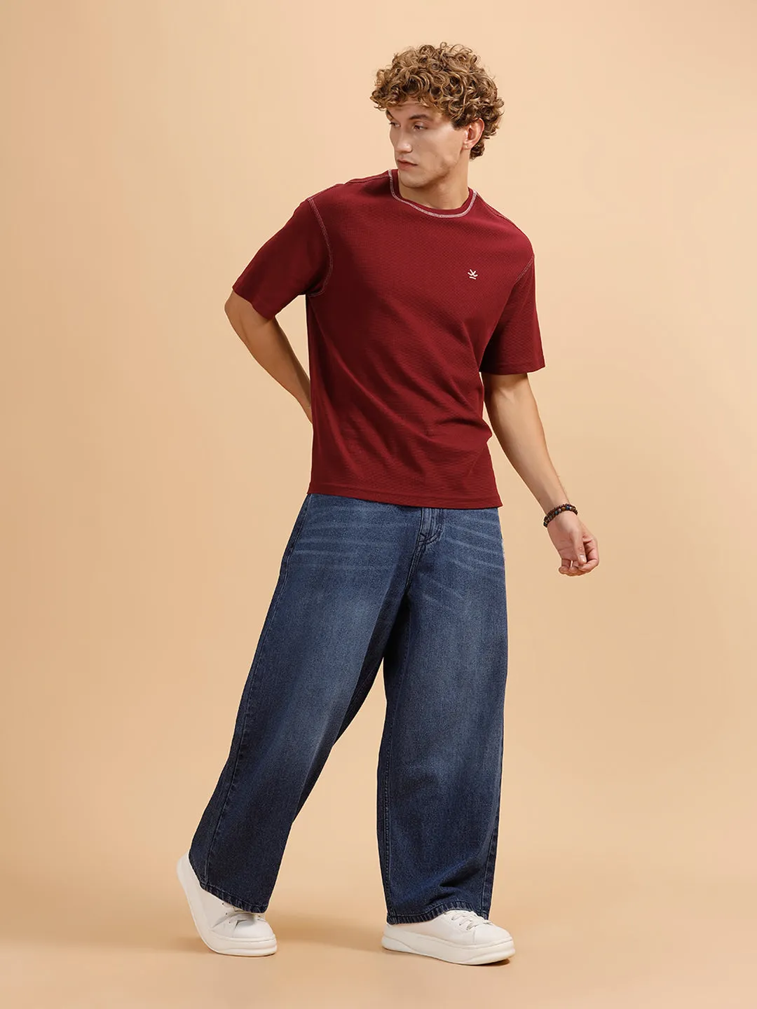 Heavy Fade Baggy Fit Jeans | Dark Blue sold by Wrogn product image thumbnail 2