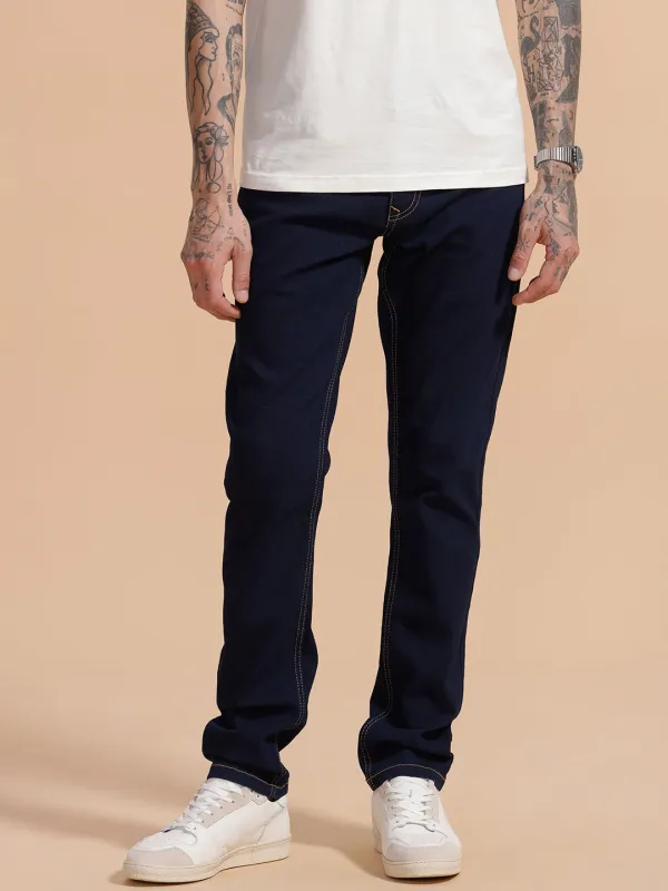 Casual Slim Fit Jeans | Dark Blue sold by Wrogn