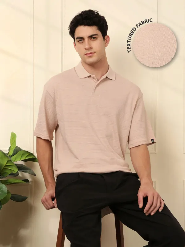 Bold Textured Oversized Polo T-Shirt sold by Wrogn