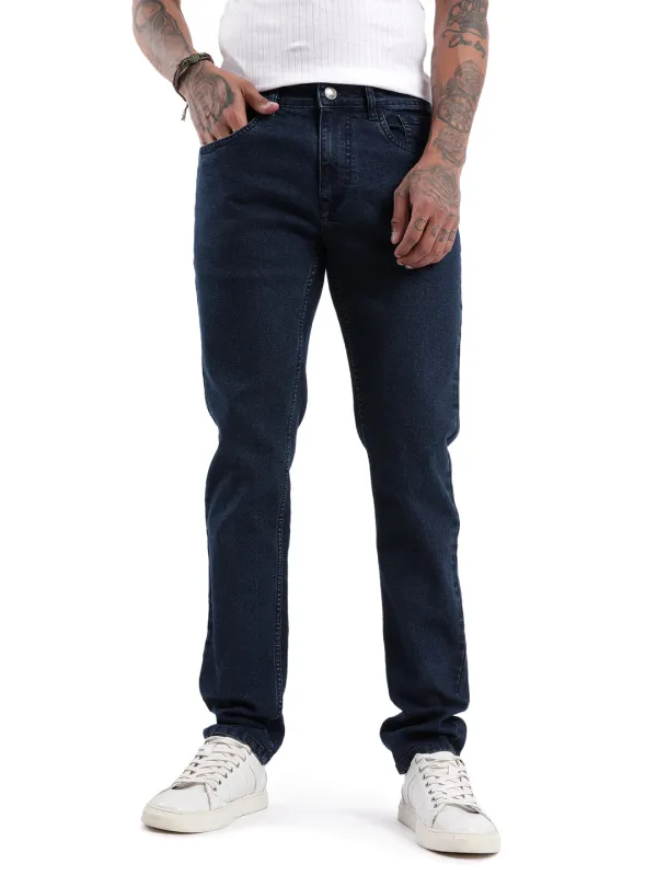Elite Dark Blue Slim Fit Jeans sold by Wrogn