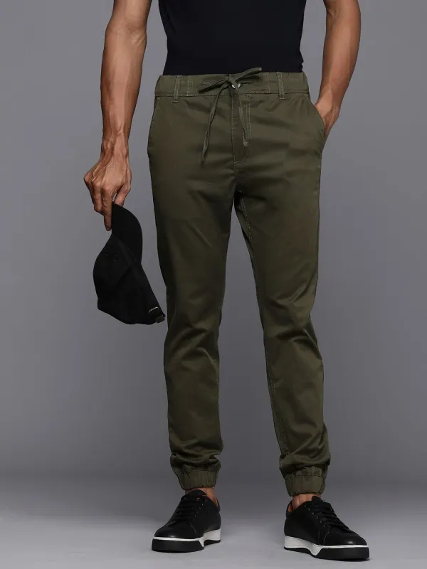 Striking Olive Drawstring Cargo Jogger sold by Wrogn