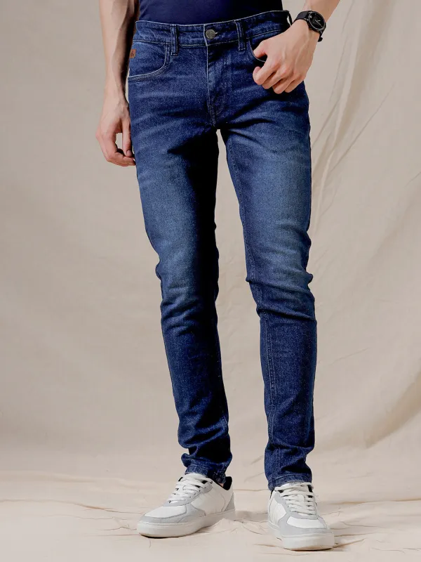 Blue Fade Tapered Jeans sold by Wrogn