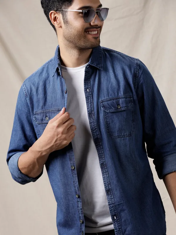 Ultramarine Casual Cotton Shirt sold by Wrogn