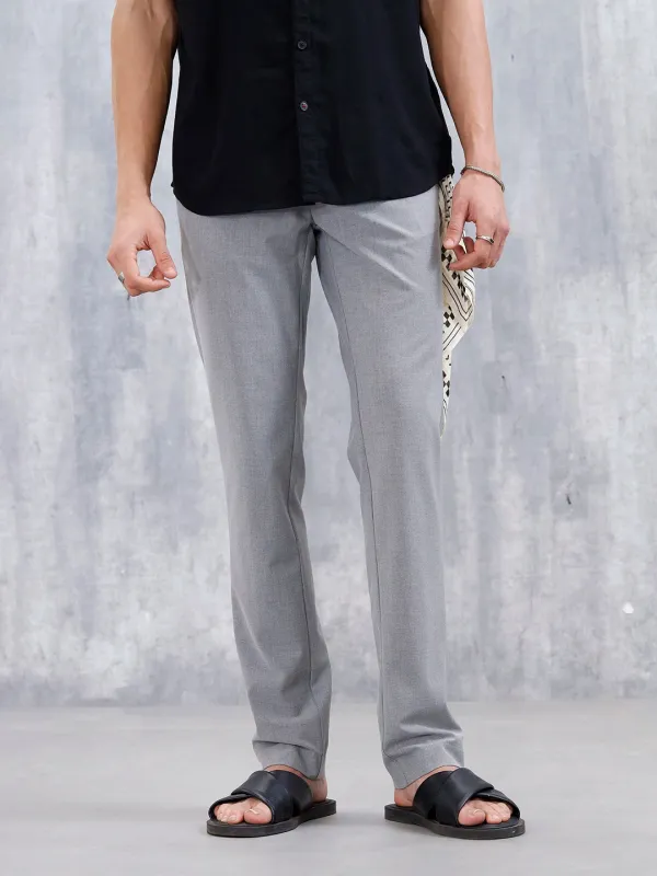 Men's Causla Slim Fit Trousers | Grey sold by Wrogn