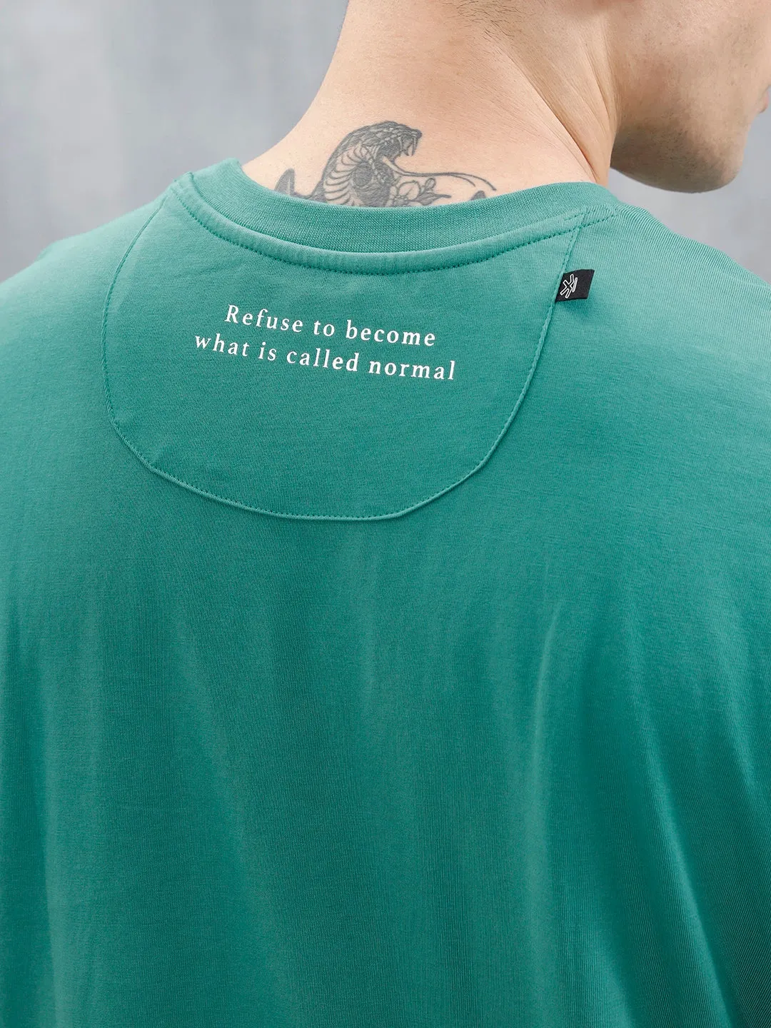 Men's Casual Printed Oversized T-Shirt | Green sold by Wrogn product image thumbnail 5