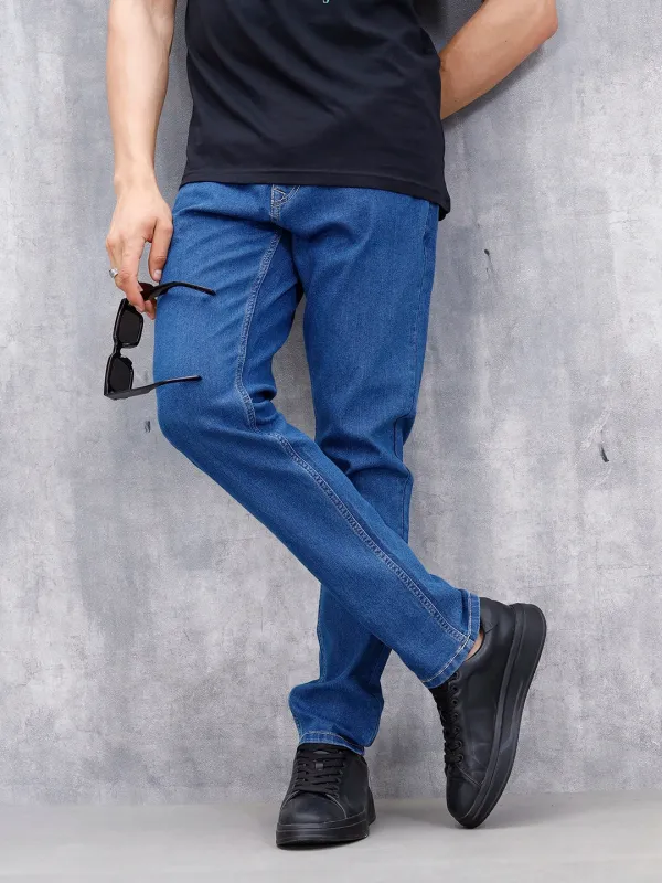 Men's Casual Slim Fit Jeans | Blue sold by Wrogn