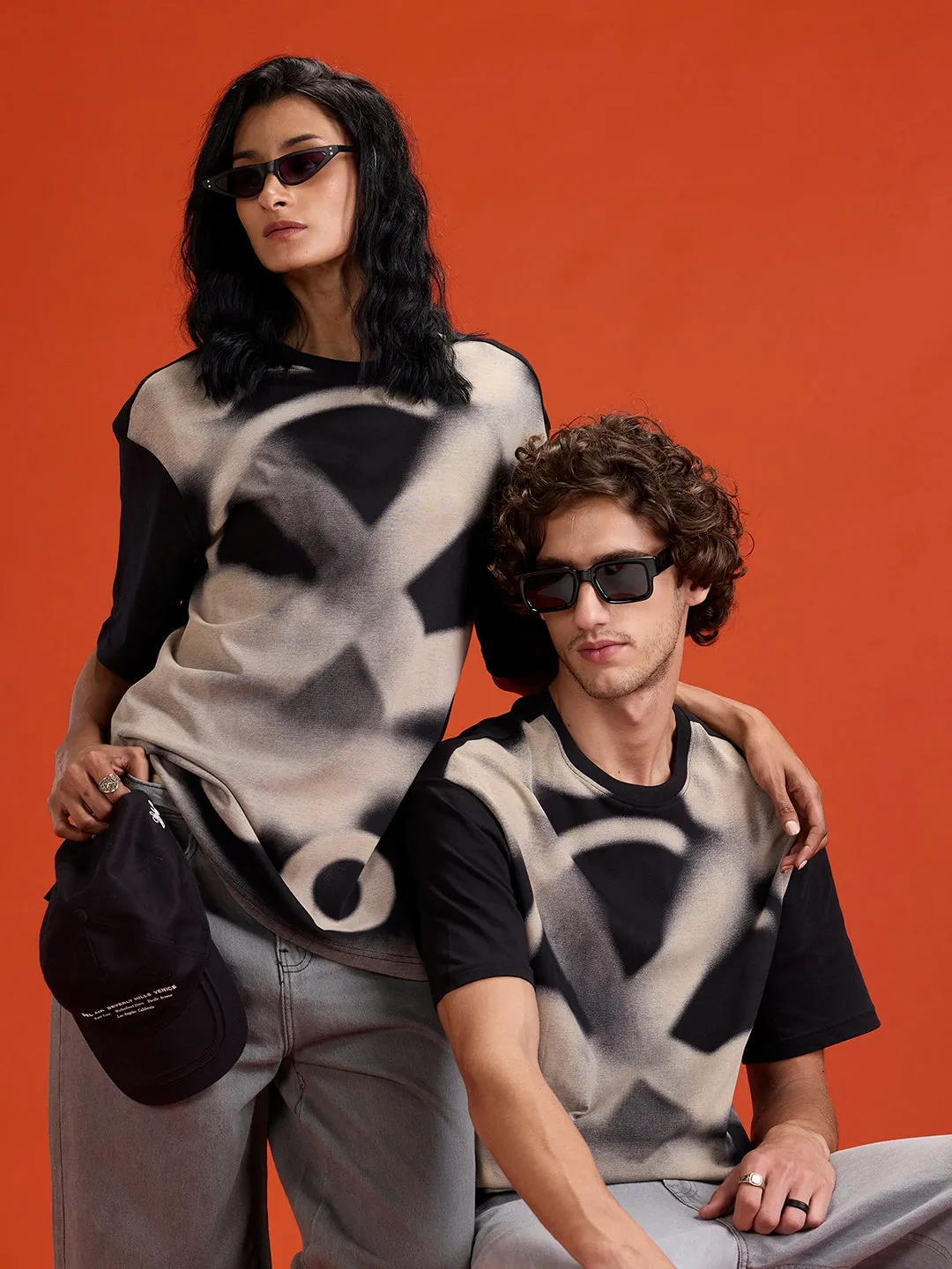 Wrogn Men’s Oversized Graphic Print T-Shirt | Black sold by Wrogn product image thumbnail 2