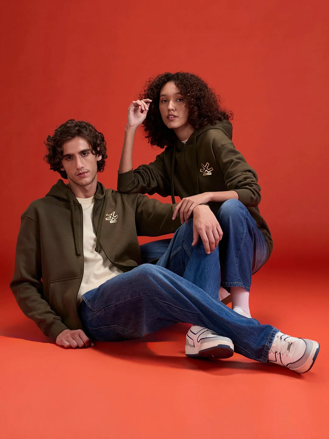 All-Day Casual Comfort Fit Hooded Sweatshirt | Olive sold by Wrogn product image thumbnail 4