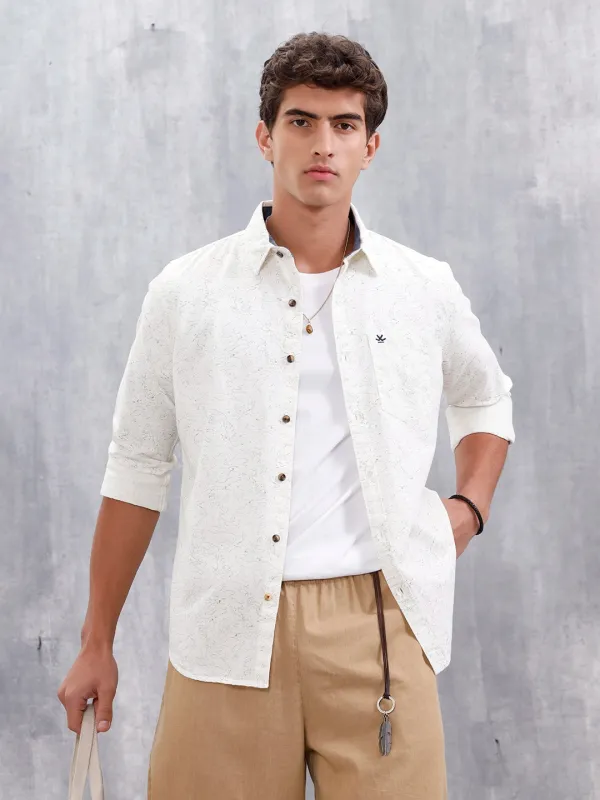 Abstract Printed Casual Shirt For Men | White sold by Wrogn