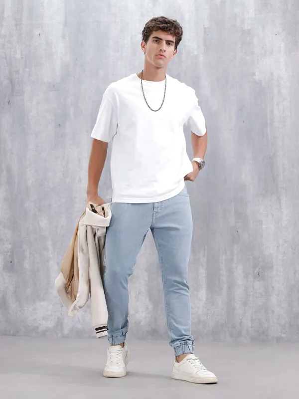 Men'S Casual Jogger Fit Jeans | Light Blue sold by Wrogn
