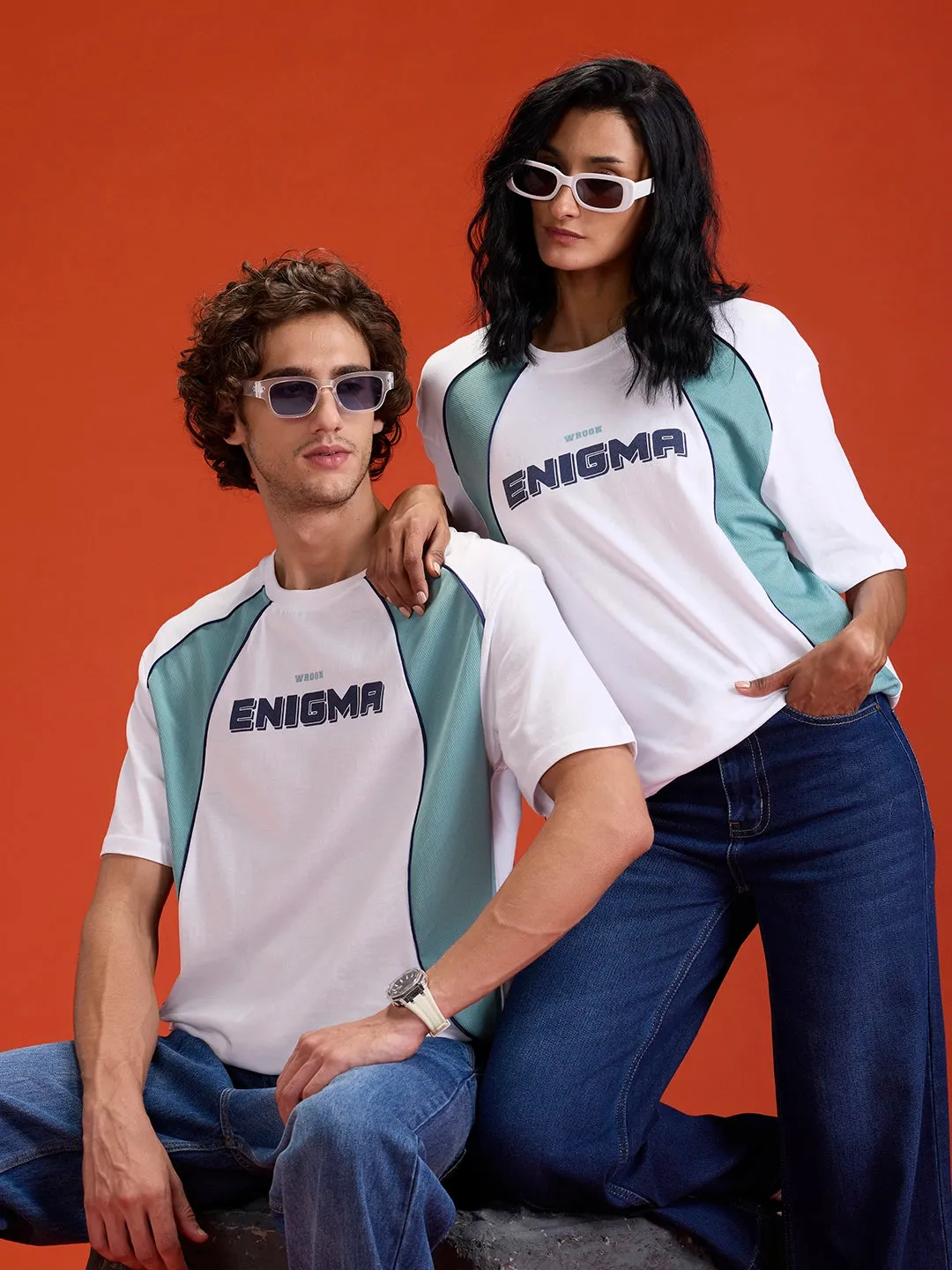 Casual Men Sporty Look Oversized Fit Tee With Print | White sold by Wrogn product image thumbnail 3