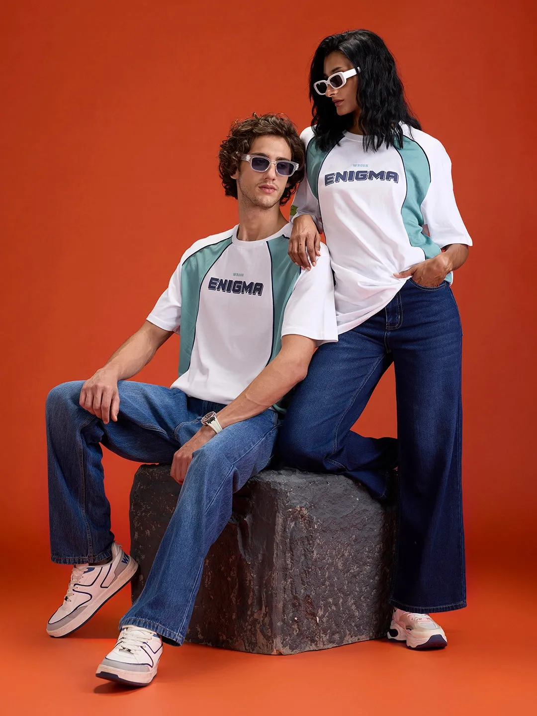 Casual Men Sporty Look Oversized Fit Tee With Print | White sold by Wrogn product image thumbnail 4