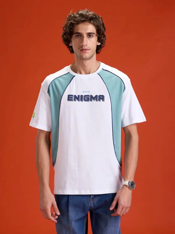 Casual Men Sporty Look Oversized Fit Tee With Print | White sold by Wrogn