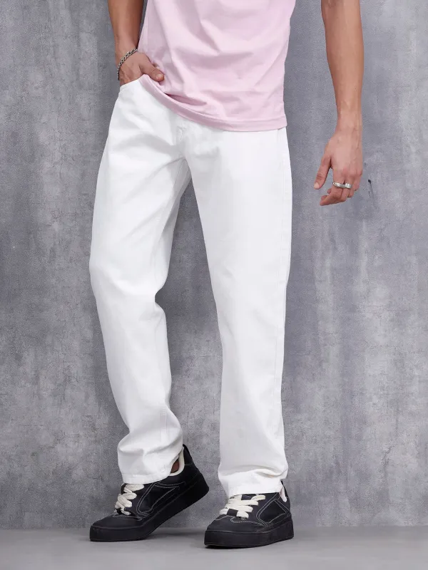 Men Casual Anti Fit Jeans | White sold by Wrogn