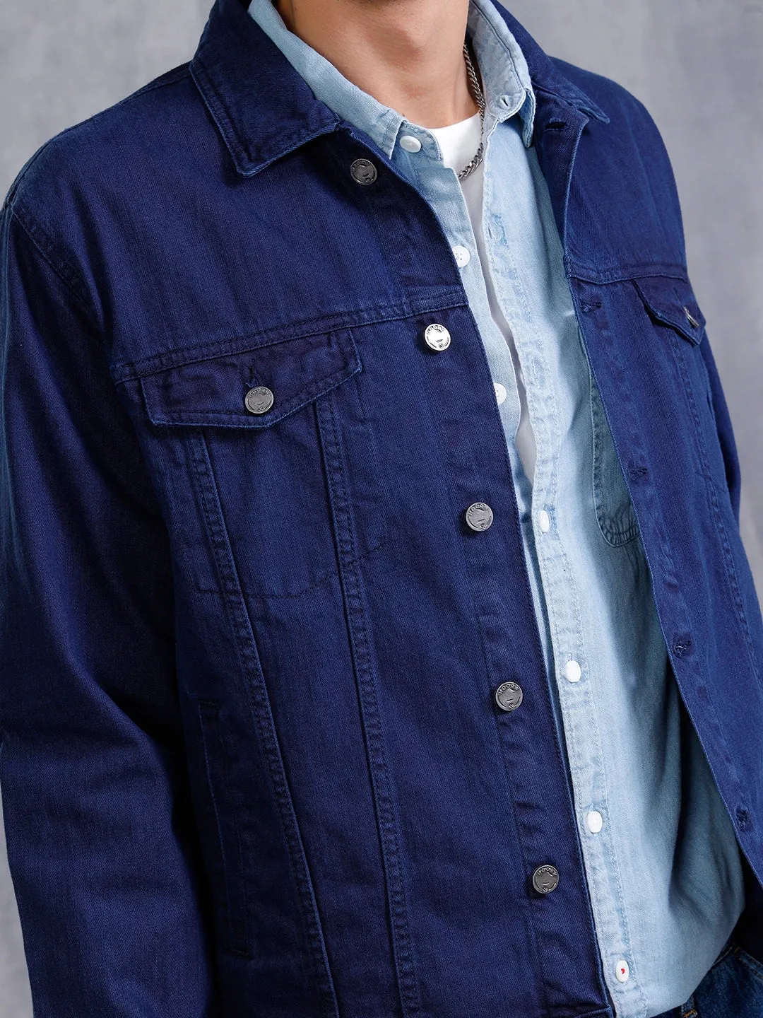 Classic Double Pocket Denim Jacket | Blue sold by Wrogn product image thumbnail 4