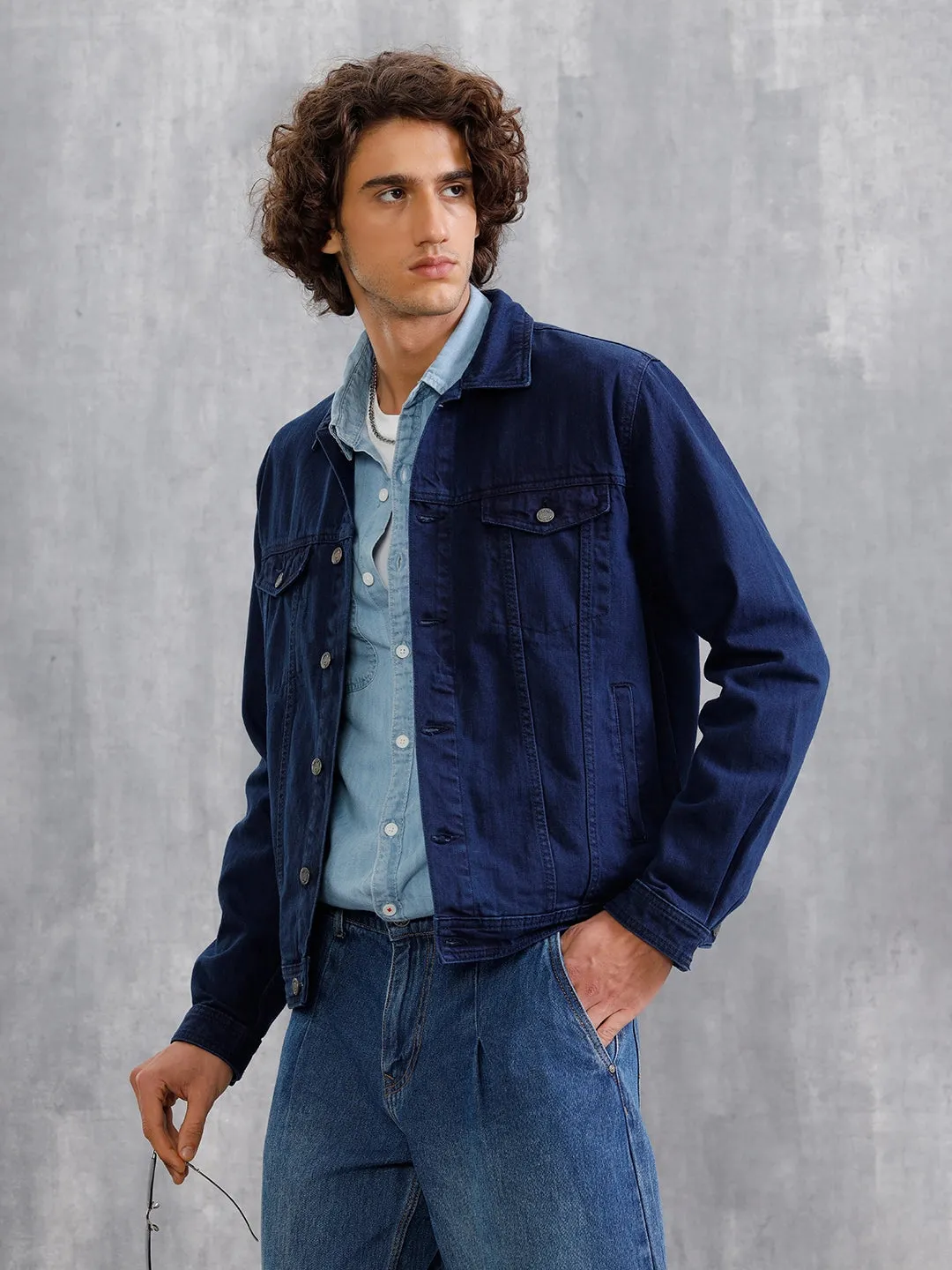 Classic Double Pocket Denim Jacket | Blue sold by Wrogn