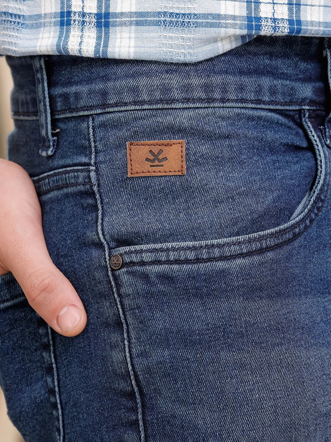 Low Fade Slim Fit Jeans | Blue sold by Wrogn product image thumbnail 5