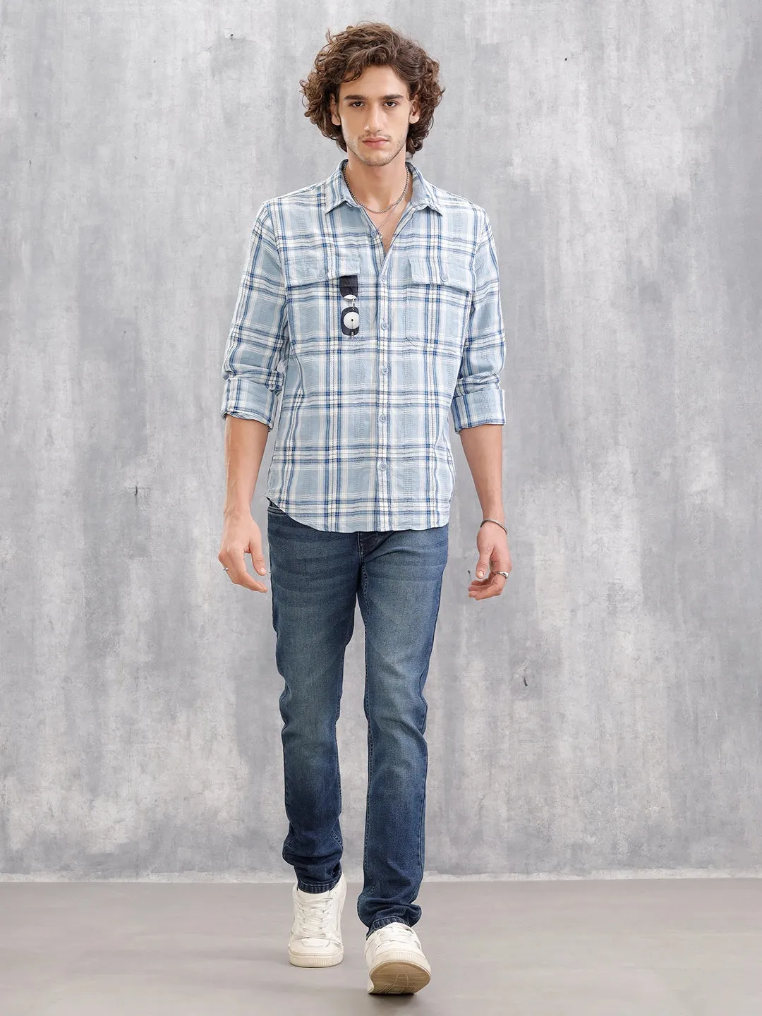 Low Fade Slim Fit Jeans | Blue sold by Wrogn product image thumbnail 2