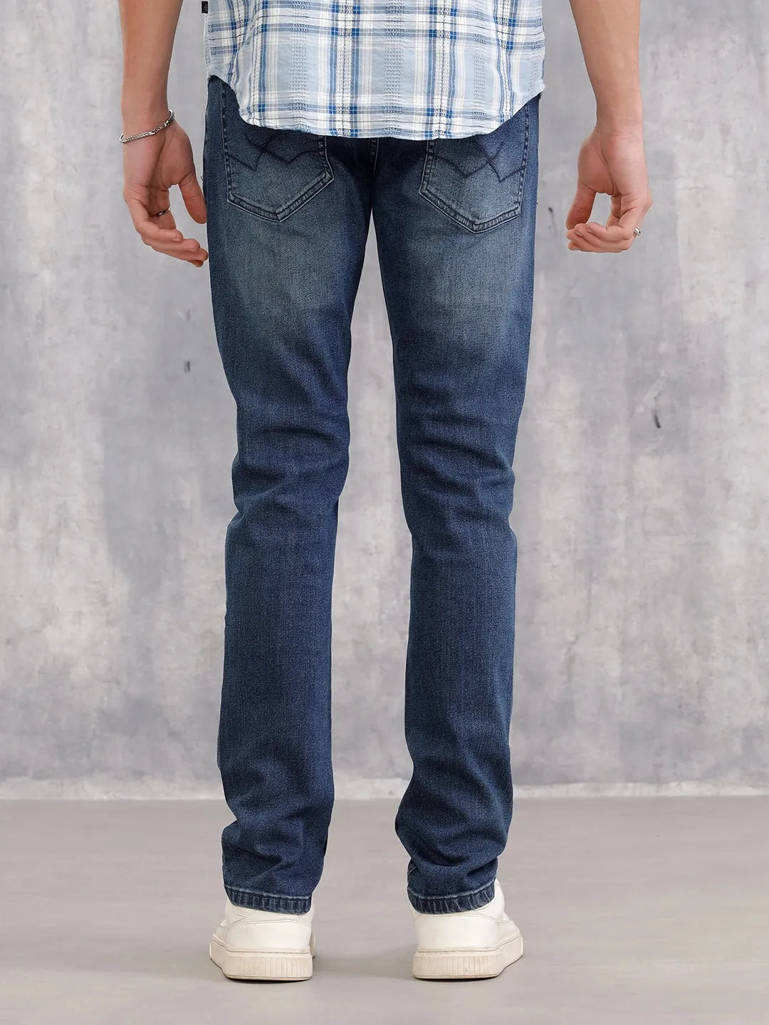 Low Fade Slim Fit Jeans | Blue sold by Wrogn product image thumbnail 3