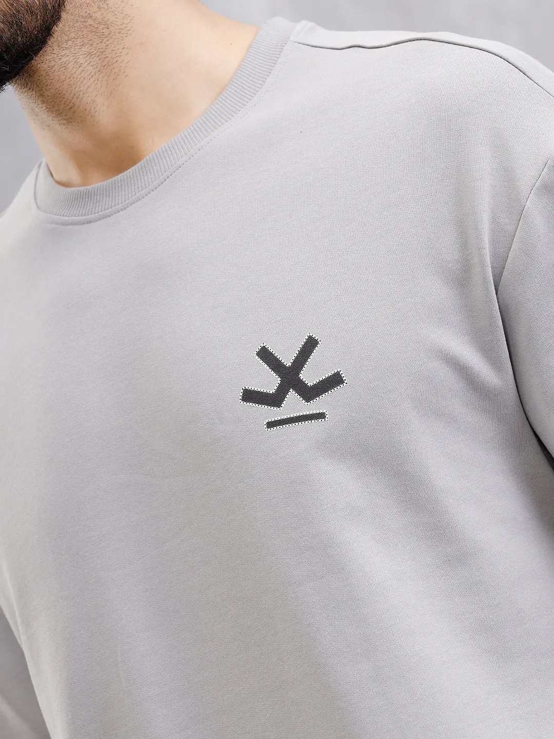 Cross Stitch Inspired Back Print Graphic T-Shirt | Grey sold by Wrogn product image thumbnail 5