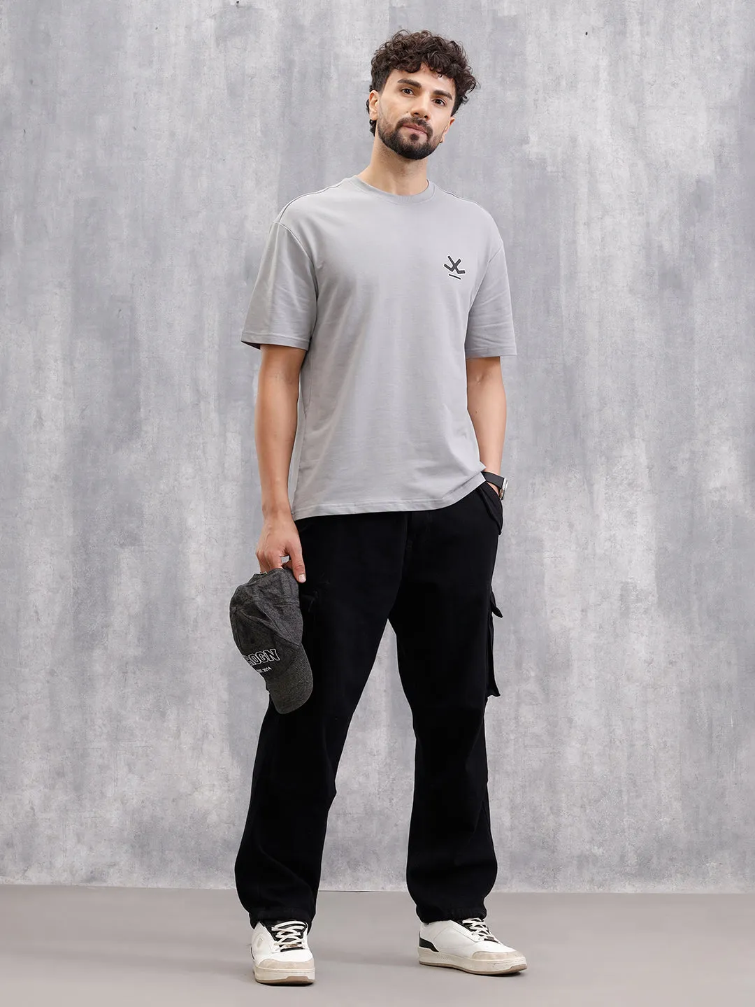 Cross Stitch Inspired Back Print Graphic T-Shirt | Grey sold by Wrogn product image thumbnail 2