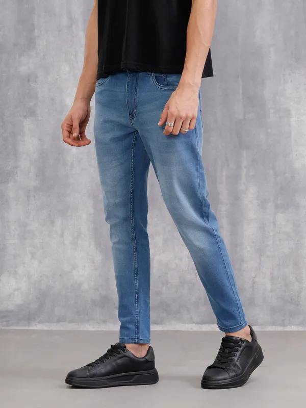 Heavy Washed Lt Blue Jeans I Light Blue sold by Wrogn